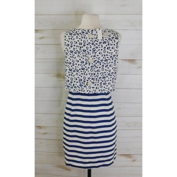 Anthropologie Navy and White Striped Mini Dress - Picture 9 of 12